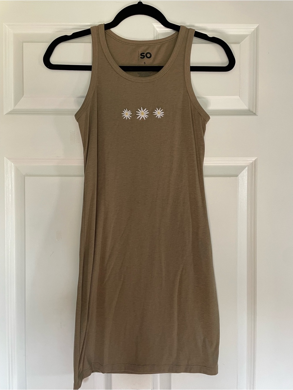SO Olive Tank Dress with White Floral